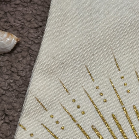 Free With $25 Purchase-Cloth ZipTop Pouch-Cream/Gold Glitter-9.5x7 - Picture 7 of 11